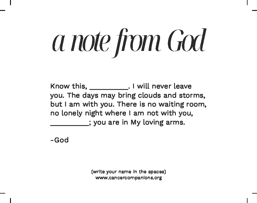 #310 Notes from God for cancer Patients with Display