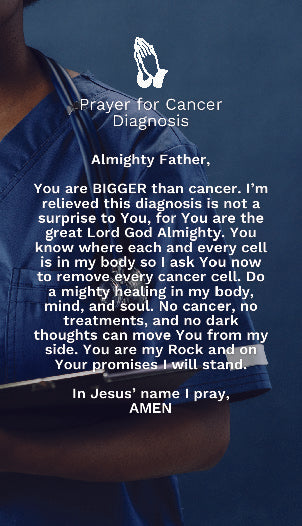 #263 Cancer Diagnosis Prayer Card - sold in bundles of 30