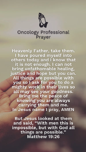 #244 Oncology Professional Prayer with QR code - sold in bundles of 30